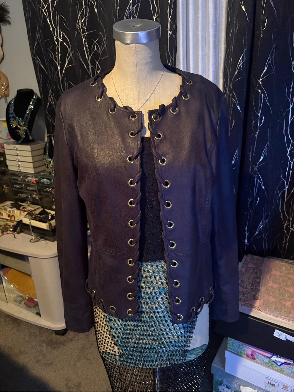 MIDNITE cropped whipstitch jacket. Unique.